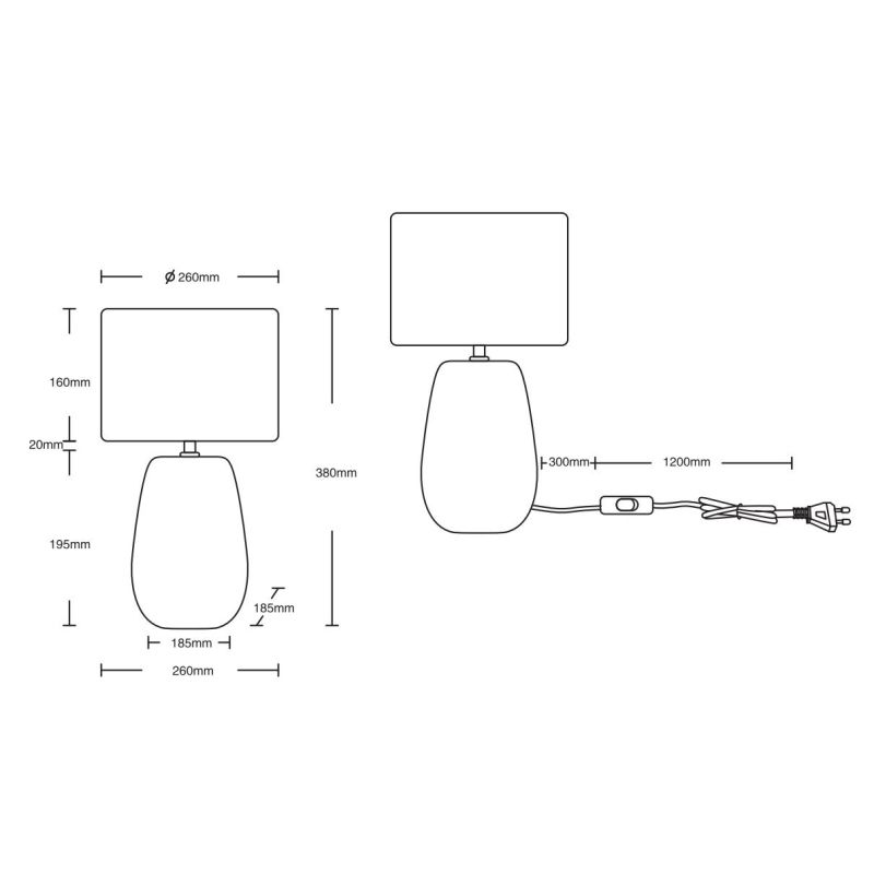 KIRAN LAMPADA DA TAVOLO IN CERAMICA CON PARALUME IN VELLUTO ALTEZZA CM 38 LAMPADINA 1XE27 RL - Cristalensi Shop Online