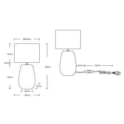 KIRAN LAMPADA DA TAVOLO IN CERAMICA CON PARALUME IN VELLUTO ALTEZZA CM 38 LAMPADINA 1XE27 RL - Cristalensi Shop Online