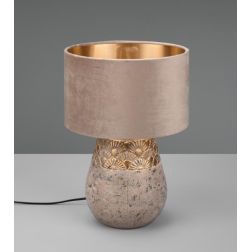 KIRAN LAMPADA DA TAVOLO IN CERAMICA CON PARALUME IN VELLUTO ALTEZZA CM 38 LAMPADINA 1XE27 RL - Cristalensi Shop Online 2