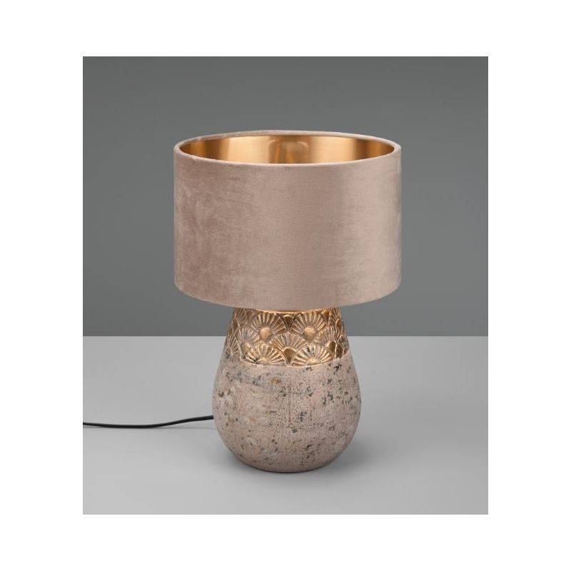 KIRAN LAMPADA DA TAVOLO IN CERAMICA CON PARALUME IN VELLUTO ALTEZZA CM 38 LAMPADINA 1XE27 RL - Cristalensi Shop Online