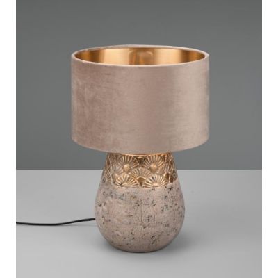 KIRAN LAMPADA DA TAVOLO IN CERAMICA CON PARALUME IN VELLUTO ALTEZZA CM 38 LAMPADINA 1XE27 RL - Cristalensi Shop Online