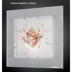 MIAMI PLAFONIERA CM 50x50 IN VETRO IN FOGLIA ORO O ARGENTO CON 7 DECORI MADE IN ITALY Familamp - Cristalensi Shop Online 2