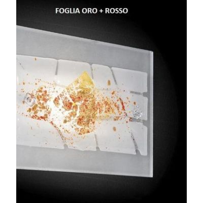 MIAMI PLAFONIERA CM 50x50 IN VETRO IN FOGLIA ORO O ARGENTO CON 7 DECORI MADE IN ITALY Familamp - Cristalensi Shop Online