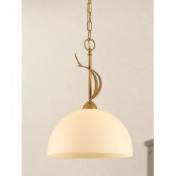 1720-1S SOSPENSIONE SINGOLA DIAMETRO 36 CM DI LAM EXPORT STRUTTURA COL. AVORIO CON VETRO BIANCO LAM EXPORT - Cristalensi Shop On