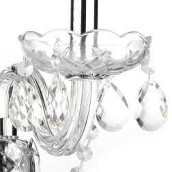 SVETLANA APPLIQUE ELEGANTE 2 LUCI CLASSICO IN VETRO TRASPARENTE CON PENDAGLI IN CRISTALLO CRISTALENSI LIGHT - Cristalensi Shop O 2