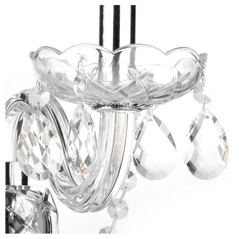 SVETLANA APPLIQUE ELEGANTE 2 LUCI CLASSICO IN VETRO TRASPARENTE CON PENDAGLI IN CRISTALLO CRISTALENSI LIGHT - Cristalensi Shop O