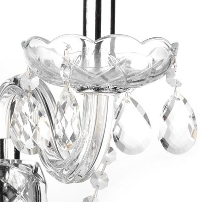 SVETLANA APPLIQUE ELEGANTE 2 LUCI CLASSICO IN VETRO TRASPARENTE CON PENDAGLI IN CRISTALLO CRISTALENSI LIGHT - Cristalensi Shop O