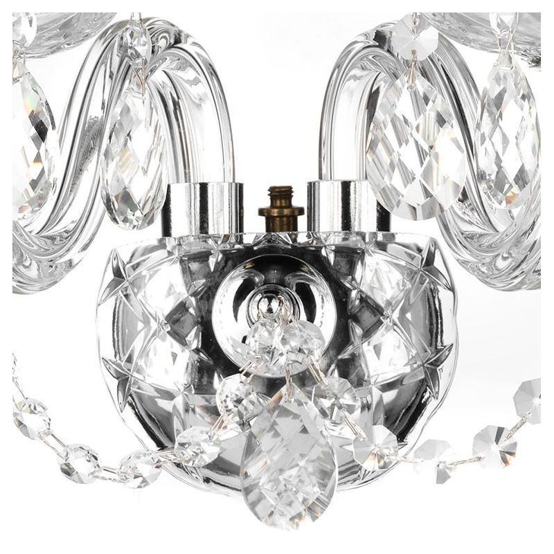 SVETLANA APPLIQUE ELEGANTE 2 LUCI CLASSICO IN VETRO TRASPARENTE CON PENDAGLI IN CRISTALLO CRISTALENSI LIGHT - Cristalensi Shop O