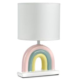 RAINBOW LAMPADA DA TAVOLO PER CAMERETTE BIMBI CON BASE IN CERAMICA EFFETTO ARCOBALENO ALTEZZA CM 35 CRISTALENSI LIGHT - Cristale 2