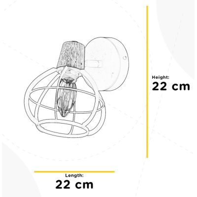 GINGER SPOT 1 LUCE IN STILE VINTAGE IN METALLO NERO CON DETTAGLI IN LEGNO LAMPADINA ATTACCO E14 CRISTALENSI LIGHT - Cristalensi