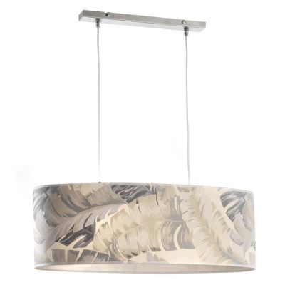 PIUME LAMPADARIO A SOSPENSIONE MODERNO IN ALLUMINIO CON DIFFUSORE IN PLASTICA STAMPATA LAMPADINE 2XE27 CRISTALENSI LIGHT - Crist