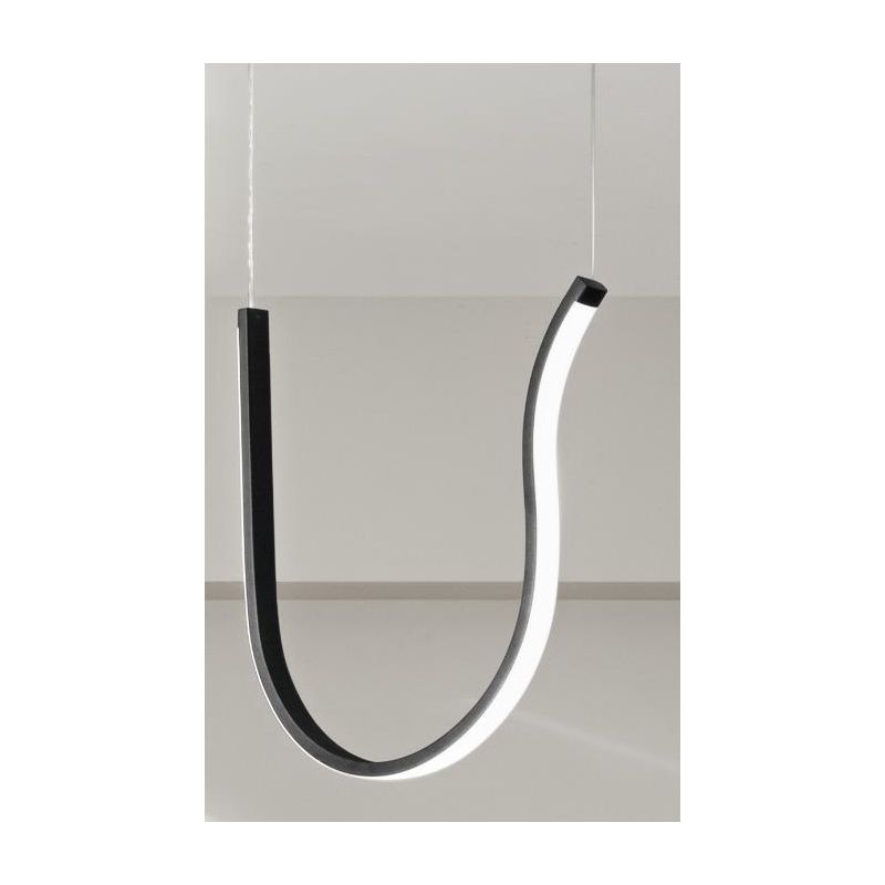 ARQUA SOSPENSIONE SINGOLA IN METALLO ORO O NERO LED 42W LUCE 3000K DIMMERABILE MODERNO ONDALUCE CICIRIELLO - Cristalensi Shop On