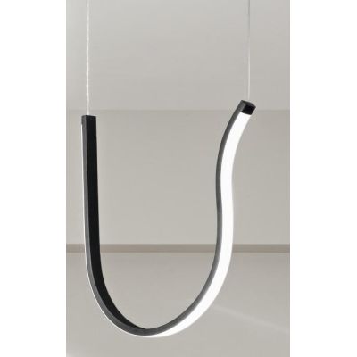 ARQUA SOSPENSIONE SINGOLA IN METALLO ORO O NERO LED 42W LUCE 3000K DIMMERABILE MODERNO ONDALUCE CICIRIELLO - Cristalensi Shop On