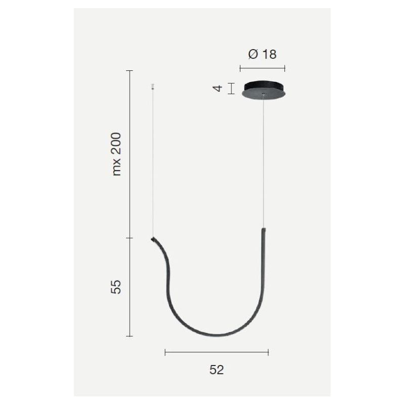 ARQUA SOSPENSIONE SINGOLA IN METALLO ORO O NERO LED 42W LUCE 3000K DIMMERABILE MODERNO ONDALUCE CICIRIELLO - Cristalensi Shop On