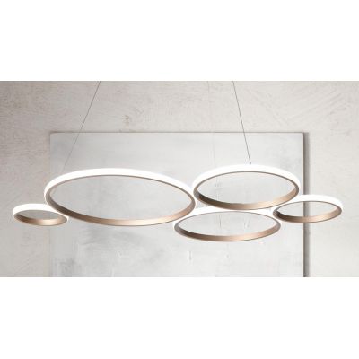 POIS LAMPADARIO SOSPENSIONE GRIGIO O ORO LED 60W 6000LM MODERNA LUCE DIFFUSA ONDALUCE CICIRIELLO - Cristalensi Shop Online
