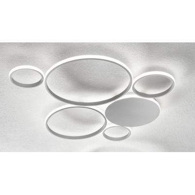 POIS PLAFONIERA DIMMERABILE GRIGIO O ORO LED 68W 6800LM MODERNA LUCE DIFFUSA ONDALUCE CICIRIELLO - Cristalensi Shop Online