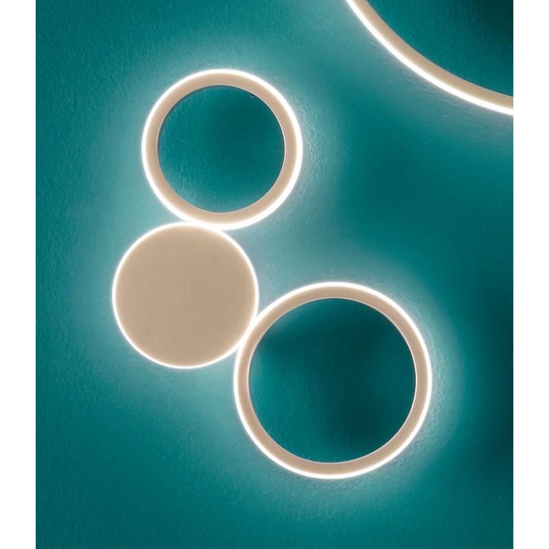 POIS APPLIQUE IN METALLO GRIGIO O ORO LED 20W 1780LM LUCE 3000K-4000K MODERNA LUCE DIFFUSA ONDALUCE CICIRIELLO - Cristalensi Sho