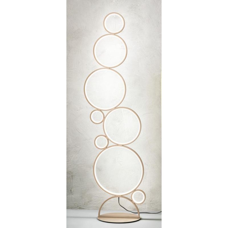 POIS PIANTANA DIMMERABILE GRIGIO O ORO LED 52W 5200LM LUCE 3000K MODERNA LUCE DIFFUSA ONDALUCE CICIRIELLO - Cristalensi Shop Onl