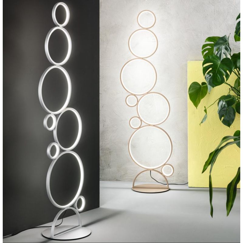 POIS PIANTANA DIMMERABILE GRIGIO O ORO LED 52W 5200LM LUCE 3000K MODERNA LUCE DIFFUSA ONDALUCE CICIRIELLO - Cristalensi Shop Onl