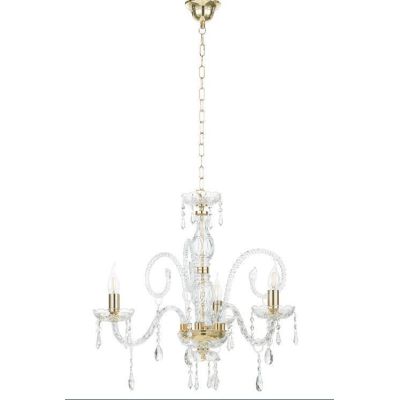 MARIA TERESA 3 LUCI LAMPADARIO IN VETRO CON PENDAGLERIA IN CRISTALLO ONDALUCE CICIRIELLO - Cristalensi Shop Online