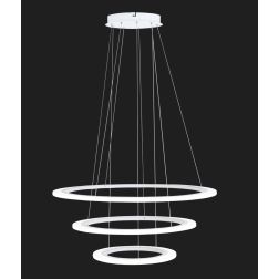 PENAFORTE SOSPENSIONE MODERNA LED 97.5W LUCE 3000K IN METALLO BIANCO 3 ANELLI DIAMETRO CM 79 EGLO - Cristalensi Shop Online 2