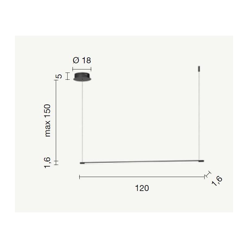 GENIUS SOSPENSIONE LINEARE IN 2 MISURE METALLO NERO O ORO LED INTEGRATO LUCE 3000K MODERNA ONDALUCE CICIRIELLO - Cristalensi Sho