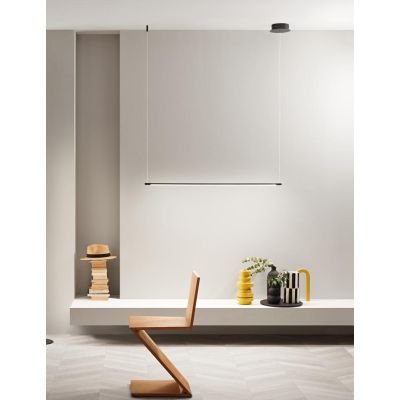 GENIUS SOSPENSIONE LINEARE IN 2 MISURE METALLO NERO O ORO LED INTEGRATO LUCE 3000K MODERNA ONDALUCE CICIRIELLO - Cristalensi Sho