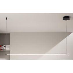 GENIUS SOSPENSIONE LINEARE IN 2 MISURE METALLO NERO O ORO LED INTEGRATO LUCE 3000K MODERNA ONDALUCE CICIRIELLO - Cristalensi Sho 2