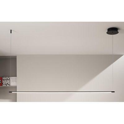 GENIUS SOSPENSIONE LINEARE IN 2 MISURE METALLO NERO O ORO LED INTEGRATO LUCE 3000K MODERNA ONDALUCE CICIRIELLO - Cristalensi Sho