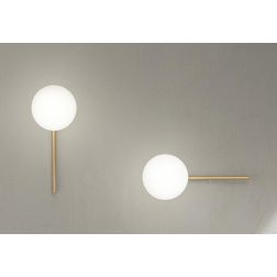 JEWEL APPLIQUE MODERNA A NERA O ORO CON SFERA IN VETRO FUME O BIANCO LAMPADINA ATTACCO E14 ONDALUCE CICIRIELLO - Cristalensi Sho