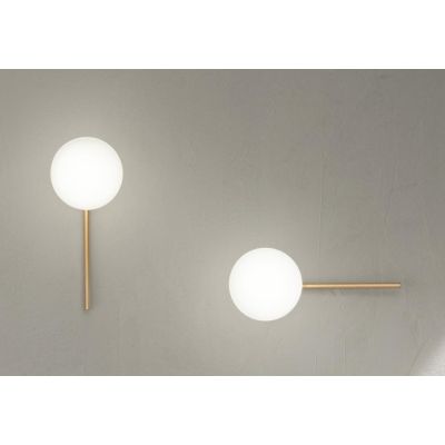 JEWEL APPLIQUE MODERNA A NERA O ORO CON SFERA IN VETRO FUME O BIANCO LAMPADINA ATTACCO E14 ONDALUCE CICIRIELLO - Cristalensi Sho