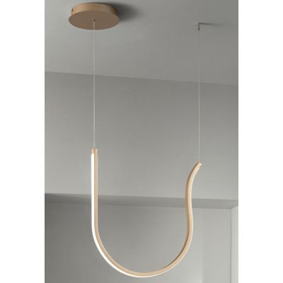 ARQUA SOSPENSIONE SINGOLA IN METALLO ORO O NERO LED 42W LUCE 3000K DIMMERABILE MODERNO ONDALUCE CICIRIELLO - Cristalensi Shop On
