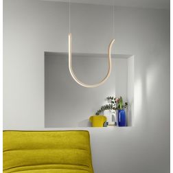 ARQUA SOSPENSIONE SINGOLA IN METALLO ORO O NERO LED 42W LUCE 3000K DIMMERABILE MODERNO ONDALUCE CICIRIELLO - Cristalensi Shop On