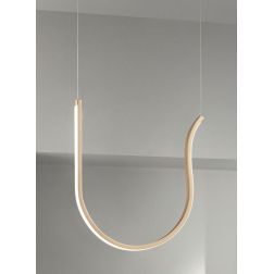 ARQUA SOSPENSIONE SINGOLA IN METALLO ORO O NERO LED 42W LUCE 3000K DIMMERABILE MODERNO ONDALUCE CICIRIELLO - Cristalensi Shop On 2