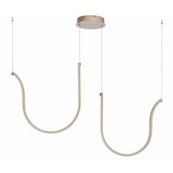 ARQUA SOSPENSIONE DOPPIA CURVA IN METALLO ORO O NERO LED 66W LUCE 3000K DIMMERABILE MODERNA ONDALUCE CICIRIELLO - Cristalensi Sh 2