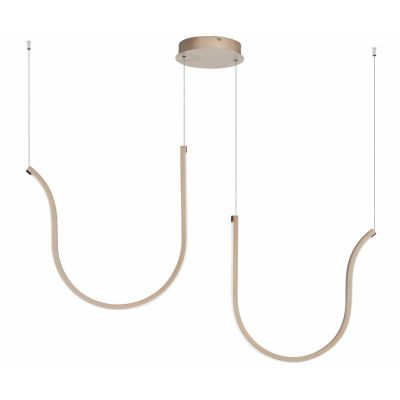 ARQUA SOSPENSIONE DOPPIA CURVA IN METALLO ORO O NERO LED 66W LUCE 3000K DIMMERABILE MODERNA ONDALUCE CICIRIELLO - Cristalensi Sh