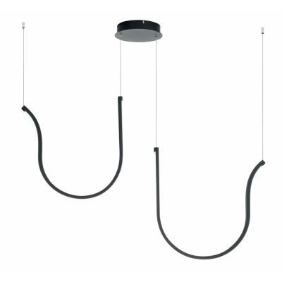 ARQUA SOSPENSIONE DOPPIA CURVA IN METALLO ORO O NERO LED 66W LUCE 3000K DIMMERABILE MODERNA ONDALUCE CICIRIELLO - Cristalensi Sh