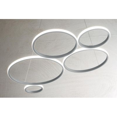 POIS LAMPADARIO SOSPENSIONE GRIGIO O ORO LED 60W 6000LM MODERNA LUCE DIFFUSA ONDALUCE CICIRIELLO - Cristalensi Shop Online