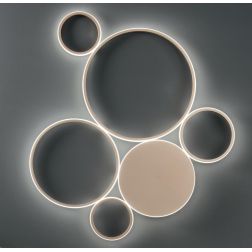 POIS PLAFONIERA DIMMERABILE GRIGIO O ORO LED 68W 6800LM MODERNA LUCE DIFFUSA ONDALUCE CICIRIELLO - Cristalensi Shop Online 2