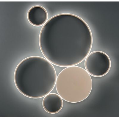 POIS PLAFONIERA DIMMERABILE GRIGIO O ORO LED 68W 6800LM MODERNA LUCE DIFFUSA ONDALUCE CICIRIELLO - Cristalensi Shop Online