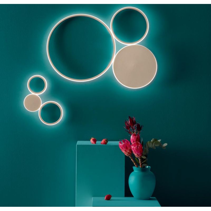 POIS APPLIQUE IN METALLO GRIGIO O ORO LED 20W 1780LM LUCE 3000K-4000K MODERNA LUCE DIFFUSA ONDALUCE CICIRIELLO - Cristalensi Sho