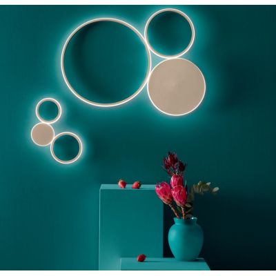 POIS APPLIQUE IN METALLO GRIGIO O ORO LED 20W 1780LM LUCE 3000K-4000K MODERNA LUCE DIFFUSA ONDALUCE CICIRIELLO - Cristalensi Sho