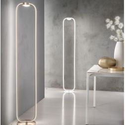 ALFA PIANTANA ALTEZZA 168 CM ORO, BIANCO O NERO LED 35W LUCE 3000K DIMMERABILE MODERNA ONDALUCE CICIRIELLO - Cristalensi Shop On