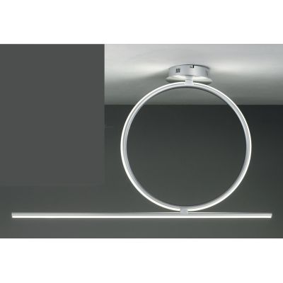 ACROBAT PLAFONIERA MODERNA CON CERCHIO GRANDE LED 42W NERA, SILVER O ORO DIMMERABILE ONDALUCE CICIRIELLO - Cristalensi Shop Onli