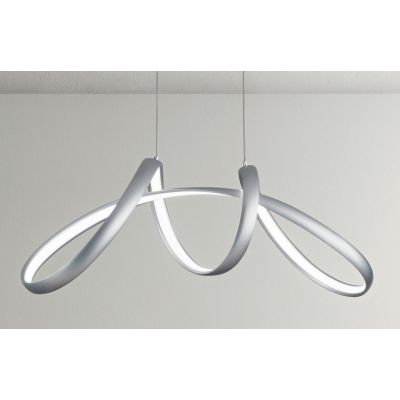 LUMEN SO 85 SOSPENSIONE GRIGIO SILVER LED 54W MODERNA DI ONDALUCE ONDALUCE CICIRIELLO - Cristalensi Shop Online
