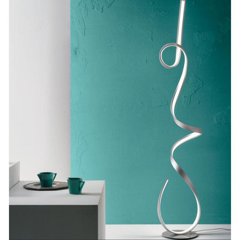 LUMEN PT PIANTANA LED DIMMERABILE 30W 3000LM MODERNA COLORE SILVER ONDALUCE CICIRIELLO - Cristalensi Shop Online