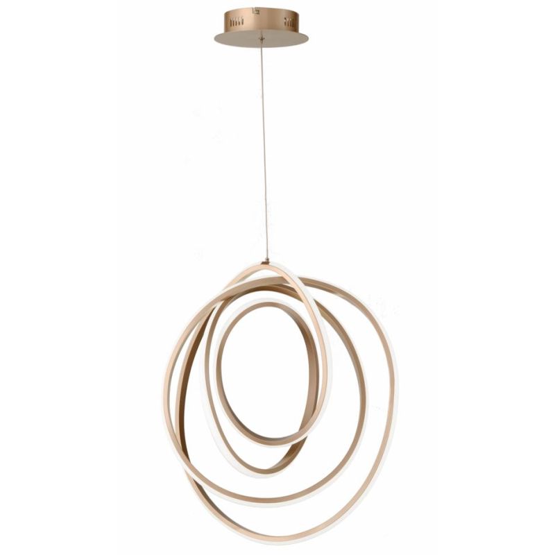 GOLDEN 50 LAMPADARIO A SOSPENSIONE ORO OPACO LED INTEGRATO 50W LUCE CALDA ONDALUCE CICIRIELLO - Cristalensi Shop Online