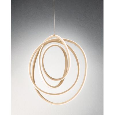 GOLDEN 50 LAMPADARIO A SOSPENSIONE ORO OPACO LED INTEGRATO 50W LUCE CALDA ONDALUCE CICIRIELLO - Cristalensi Shop Online