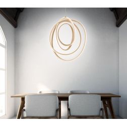 GOLDEN 50 LAMPADARIO A SOSPENSIONE ORO OPACO LED INTEGRATO 50W LUCE CALDA ONDALUCE CICIRIELLO - Cristalensi Shop Online