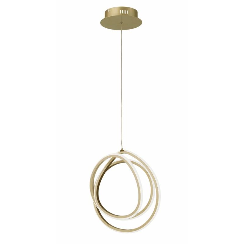 GOLDEN 35 SOSPENSIONE A LAMPADARIO IN ORO OPACO DA 28W LED DI ONDALUCE ONDALUCE CICIRIELLO - Cristalensi Shop Online